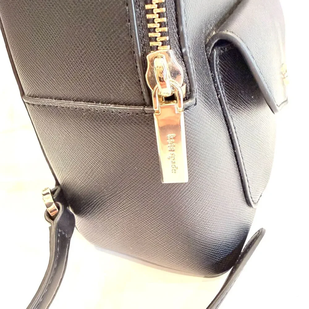 kate spade Black Small Saffiano Leather Backpack